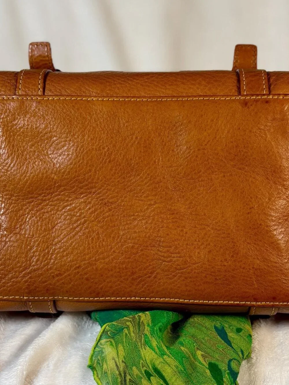 Dooney and Bourke (Old Large) Florentine Tassel Satchel in Chestnut w/ Chain - Picture 7 of 16